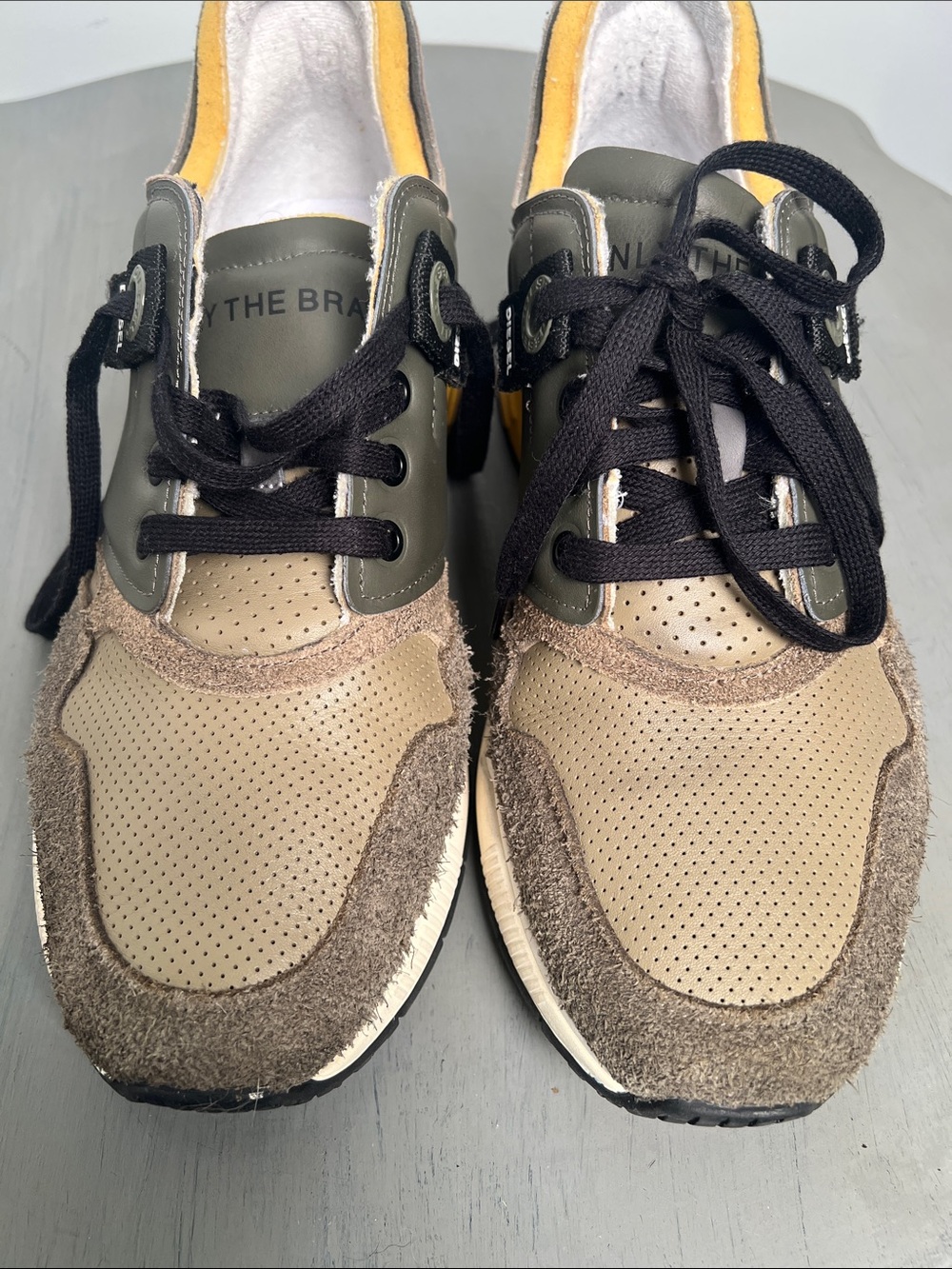 Diesel Men’s Olive, Brown & Yellow Low-Top Sneakers 93243 Size 12.5. Italian